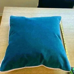 Velvet teal throw accent  pillow with insert .